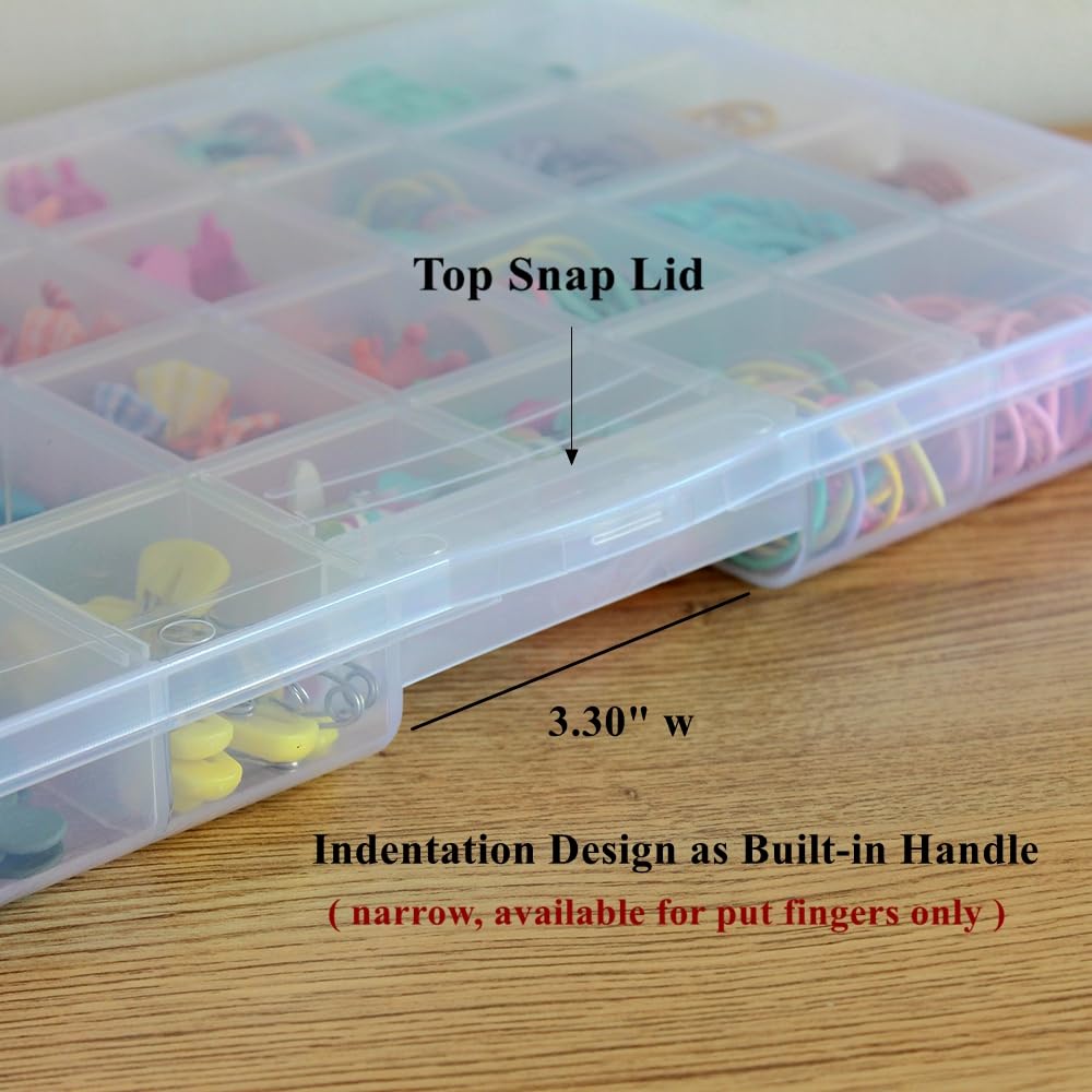 BangQiao 3 Pack Fixed 32 Grids Clear Plastic Storage Box, Transparent Organizer Container Case for Bead, Button, Jewelry, Diamond, Craft Supplies, Small Parts, Sewing Kit, DIY Accessories