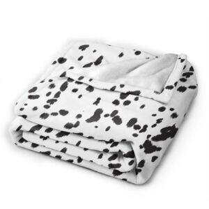 ARYAKO Dalmatian Dog Blanket Cute Comfort Warm Dalmatian Dog Throw Blanket Soft Fleece Blankets Dalmatian Gifts for Kids, Black