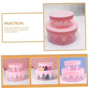 Wakauto 1 Set Storage Container Jewelry Box Plastic Material DIY Hair Rope Storage Box Girl Child Plastic Storage Box