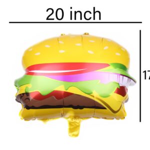 2PCS Hamburger Balloons Foil Aluminum Food Balloon Birthday Party Decorations