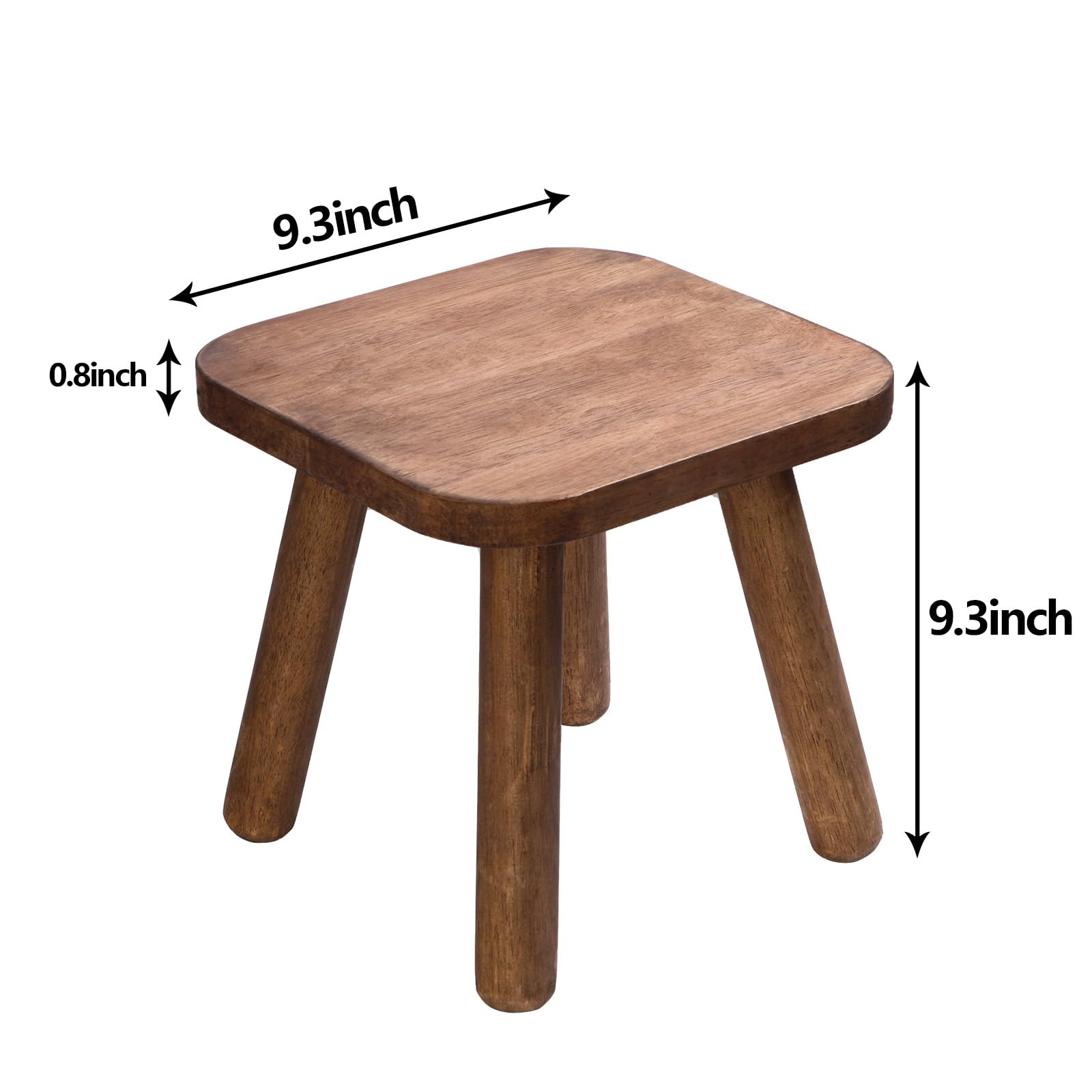 Jurath Wooden Step Stool for Adults Step Stool for Toddlers Plant Stool Small Wooden Stool with Four Detachable and Assembled Legs Nicely Balanced (Classic 9.3inch)