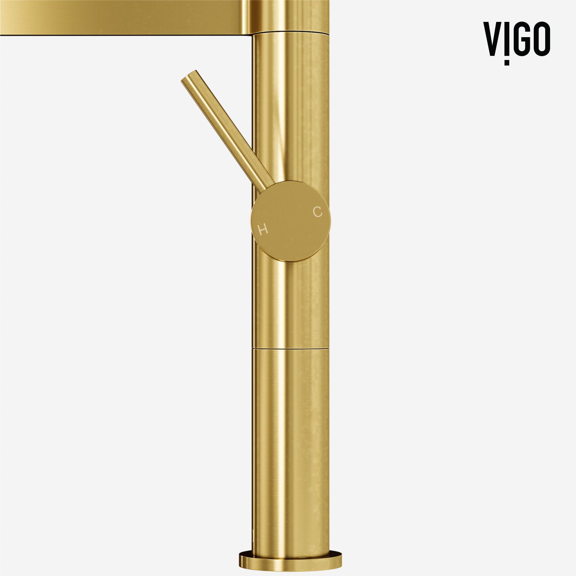 VIGO 4.0" W x 20.5" H x 10.75" D Edison Pro One-Handle Pull Down Kitchen Faucet in Matte Brushed Gold - VG02052MG