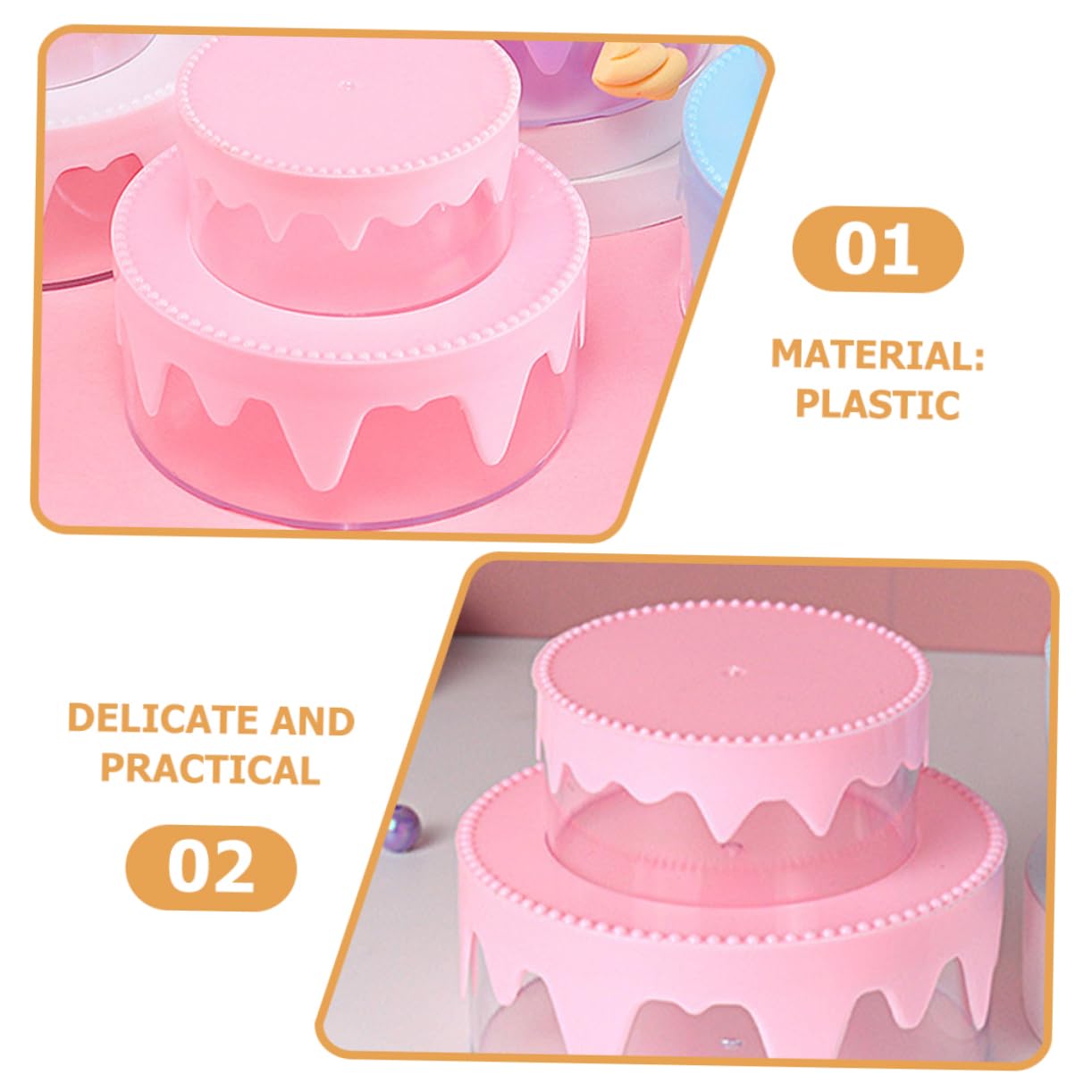 Wakauto 1 Set Storage Container Jewelry Box Plastic Material DIY Hair Rope Storage Box Girl Child Plastic Storage Box