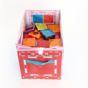 Vibrant Learning Toys Magnetic Tile Storage Bin & Interactive Play-Mat