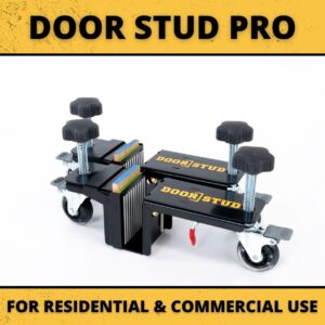 Door Stud Pro Series Black with Infinite Spacer - Hands-Free, Single-Person Door Installation Tool, Premium Steel, Versatile & Easy to Use - DS-PRO-BLK