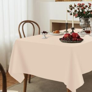 YSYJ 3 Pack Beige Plastic Tablecloth Disposable Rectangular Table Cloth 54 x 108 Inch Table Cover for Parties