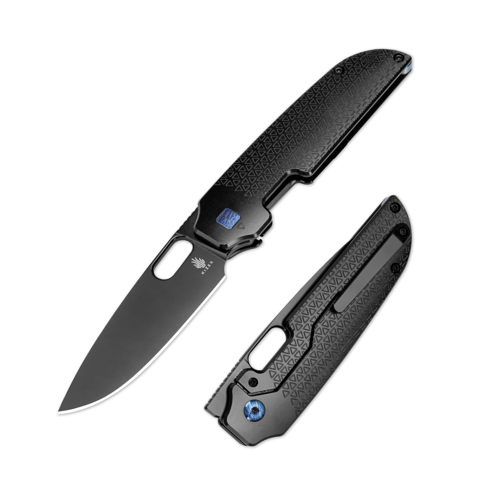 Kizer Varatas Pocket Knife, 3.27" S35VN Steel Blade, Black Titanium Handle, Folding Knife, Small Folding Pocket Knife, Ki3637A2