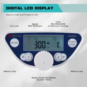 ZRKXYQ PRP Centrifuge Machine, 6x15mL/10mL/7mL/1.5-5ml Tubes Lab Centrifuges, 500-5000 RPM, Max 2600xg RCF LCD Digital Mini Benchtop Laboratory Equipment Kit