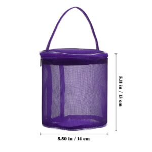 Ciieeo 2 Pcs Yarn Storage Bag Mesh Knitting Bag Portable Round Yarn Balls Organizer Yarn Wool Storage Bag for Sewing Accessories, Yarn Balls and Crochet Kits