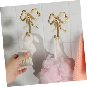 Bow Hook Single Hanger Gold Coat Hooks Bow Shaped Wall Hook Wall Hanging Coat Hook Bathroom Wall Hook