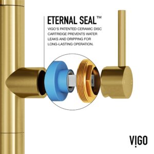 VIGO 4.0" W x 20.5" H x 10.75" D Edison Pro One-Handle Pull Down Kitchen Faucet in Matte Brushed Gold - VG02052MG