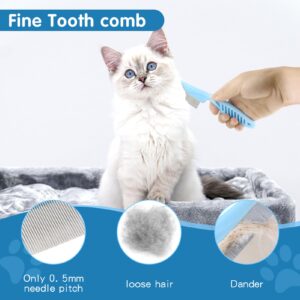 Lanswood Dog Brush Dog Grooming Kit 6PCS Dog Brush for Shedding-Dog Brushes for Grooming, Dematting Comb for Dogs, Cat & Dog Nail Clipper with Nail File, Flea Comb, Dog Bath Brush-Blue