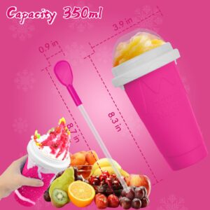 Slushie Maker Cup - DIY Magic Slushy Maker Squeeze Cup for Homemade Milk Shake Ice Cream Maker, Portable Smoothie Squeeze Cup for Juices and Milk, Birthday Gifts for Friends&Family(Pink)