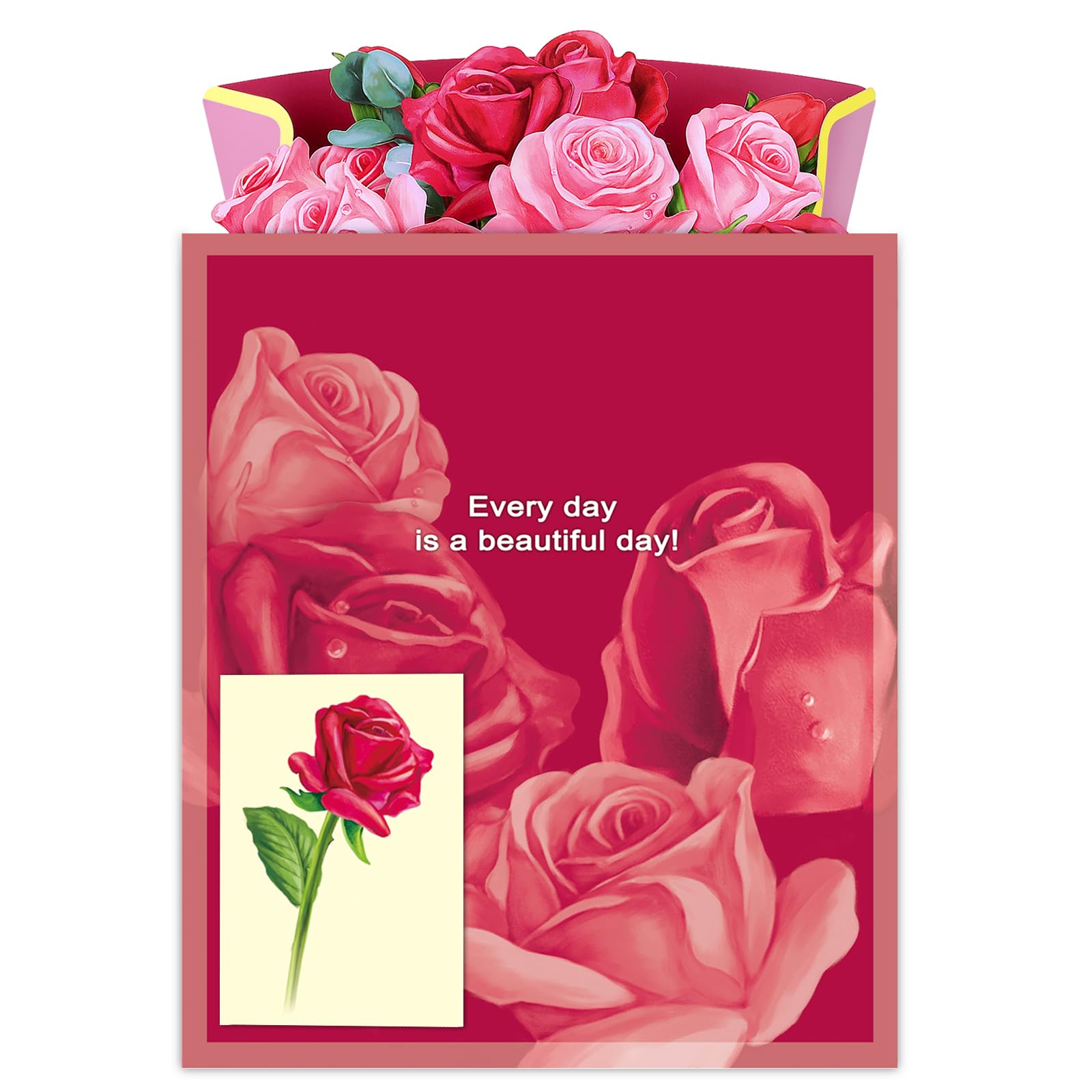 Airpark Paper Flowers Pop Up Cards, 12inch Rose, Greeting Cards Forever Flower Cards 3D Popup Cards with Note Card and Envelope for Christmas, Birthday Gifts for Women Kids, Holiday Decorations