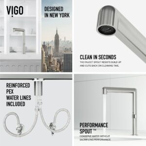 VIGO 1.75" W x 11.0" H x 9.5" D Jewel One-Handle Kitchen Faucet in Stainless Steel - VG02053ST