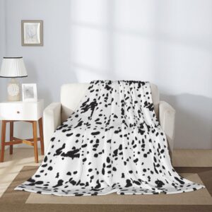 aryako dalmatian dog blanket cute comfort warm dalmatian dog throw blanket soft fleece blankets dalmatian gifts for kids, black