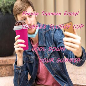 Slushie Maker Cup - DIY Magic Slushy Maker Squeeze Cup for Homemade Milk Shake Ice Cream Maker, Portable Smoothie Squeeze Cup for Juices and Milk, Birthday Gifts for Friends&Family(Pink)