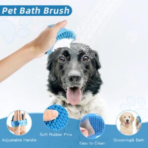 Lanswood Dog Brush Dog Grooming Kit 6PCS Dog Brush for Shedding-Dog Brushes for Grooming, Dematting Comb for Dogs, Cat & Dog Nail Clipper with Nail File, Flea Comb, Dog Bath Brush-Blue