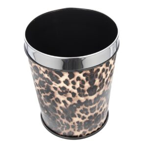 holibanna bathroom trash can recycling bin round waste basket office wastebasket bathroom garbage can trash cans office garbage can stainless steel leopard print container box