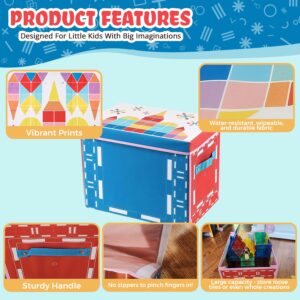 Vibrant Learning Toys Magnetic Tile Storage Bin & Interactive Play-Mat