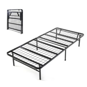 topfresh Twin Bed Frame Foldable Bed Frame Heavy Duty Metal Platform Bed Frame Twin Size Underbed Storage 14 Inches High Bed Frame No Box Spring Needed Black Sturdy Steel Bed Frame