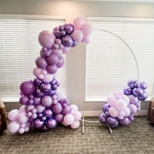 Purple Party Balloons Set, 12inch Lavender Balloons Pastel Purple Lilac Balloons Purple Metallic Confetti Purple Balloons For Girls Birthday Baby Shower Bridal Wedding Party Decorations