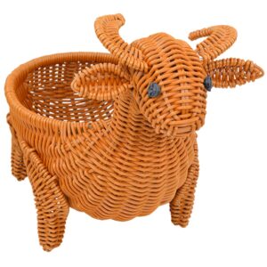 ciieeo daily storage basket decorative baskets sundries basket wicker storage basket snack storage serving tray bread serving basket animal shaped rattan basket manual snack bowl pp