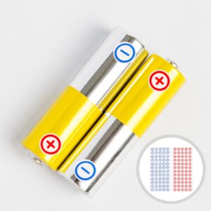 120 Pcs Labels Safety Warning Adhesive Electrode Tape Polarity Safety Stickers Cute Car Accessories Phone Battery Car Decals Battery Label Stickers PVC Car Stickers Electric Box