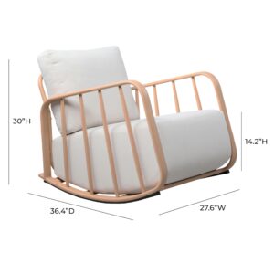 Tov Furniture Violette Terracotta and Cream Outdoor Rocking Chair