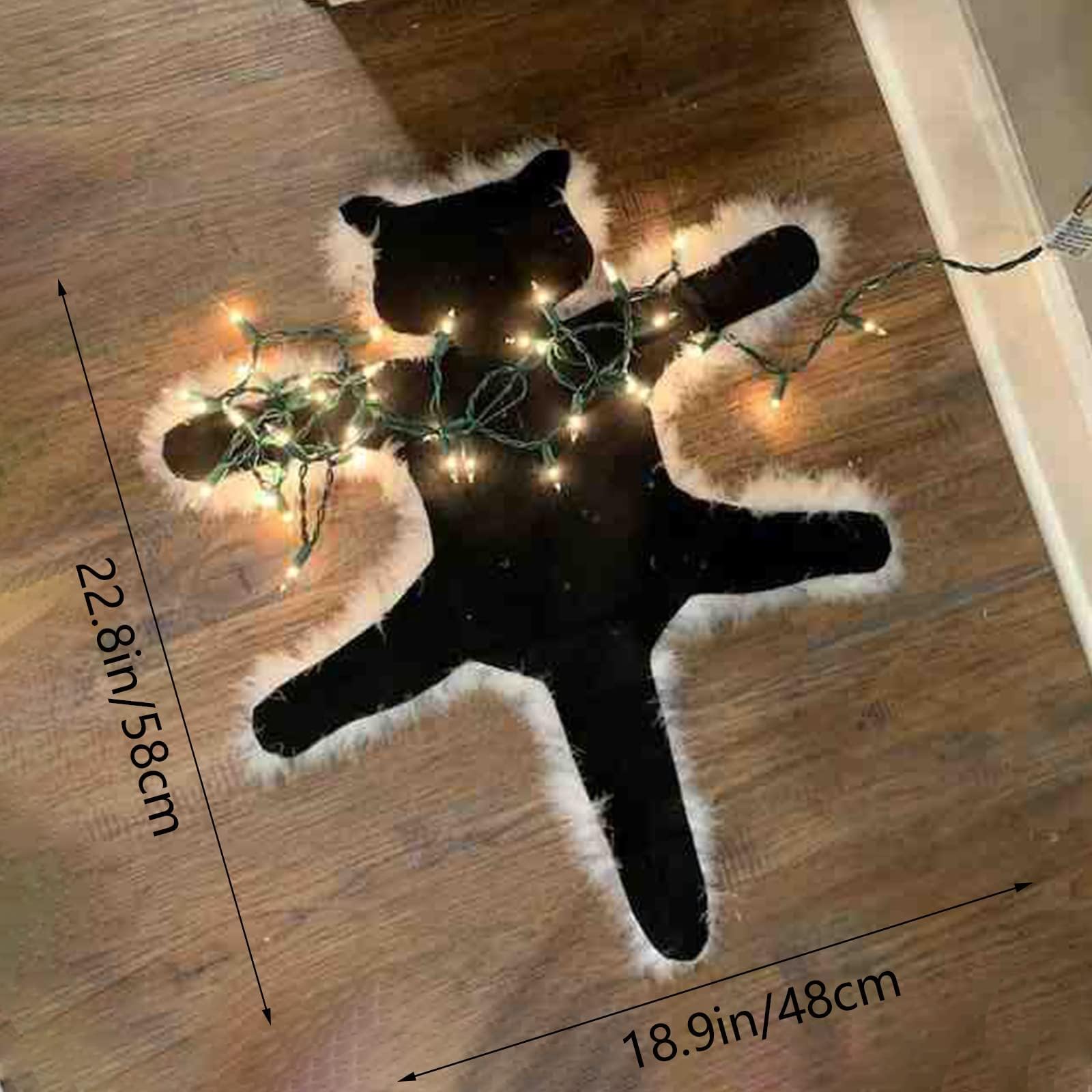 Light Up Fried Cat Rug Funny Aunt Bethany’s Fried Pussycat Rug from National Lampoon’s Humour Christmas Vacation Decoration Carpet, Perfect White Elephant Gift for Family Friends (Warm Lights)