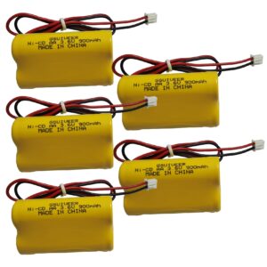 GSUIVEER 3.6V 900mAh Ni-Cd Exit Sign Emergency Light Battery Pack Compatible Unitech 6200RP Lowes OSA230 Lowes 253799 Unitech LEDR-1 (5 Pack)