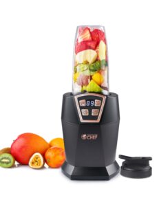 commercial chef personal blender with 3 modes, blender for smoothies, shakes & more with 6 stainless steel blades, 1000w small blender with led display