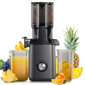 cold press juicer, joybear slow masticating machines with 5.3" extra large feed chute fit whole fruits vegetables easy clean self feeding effortless for batch juicing, high juice yield, bpa free 200w