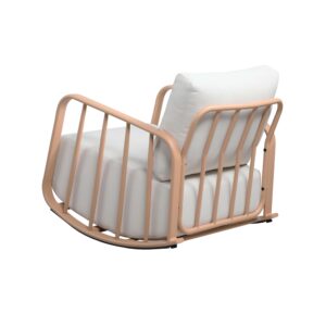 Tov Furniture Violette Terracotta and Cream Outdoor Rocking Chair