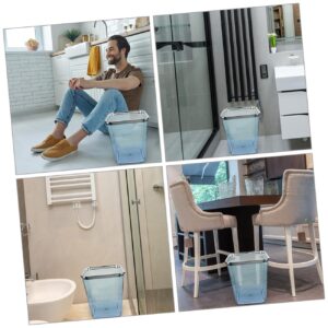 HONMEET Transparent Trash Can Garbage Can Clear Square Trash Can Waste Paper Basket Waste Basket Trash Bucket Bathroom Wastebasket Large Capacity Trash Bin Container Box Household Office