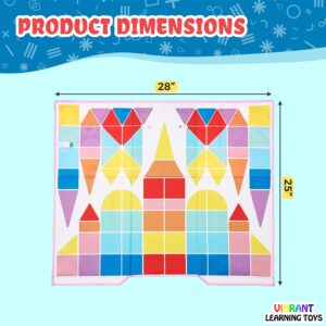 Vibrant Learning Toys Magnetic Tile Storage Bin & Interactive Play-Mat