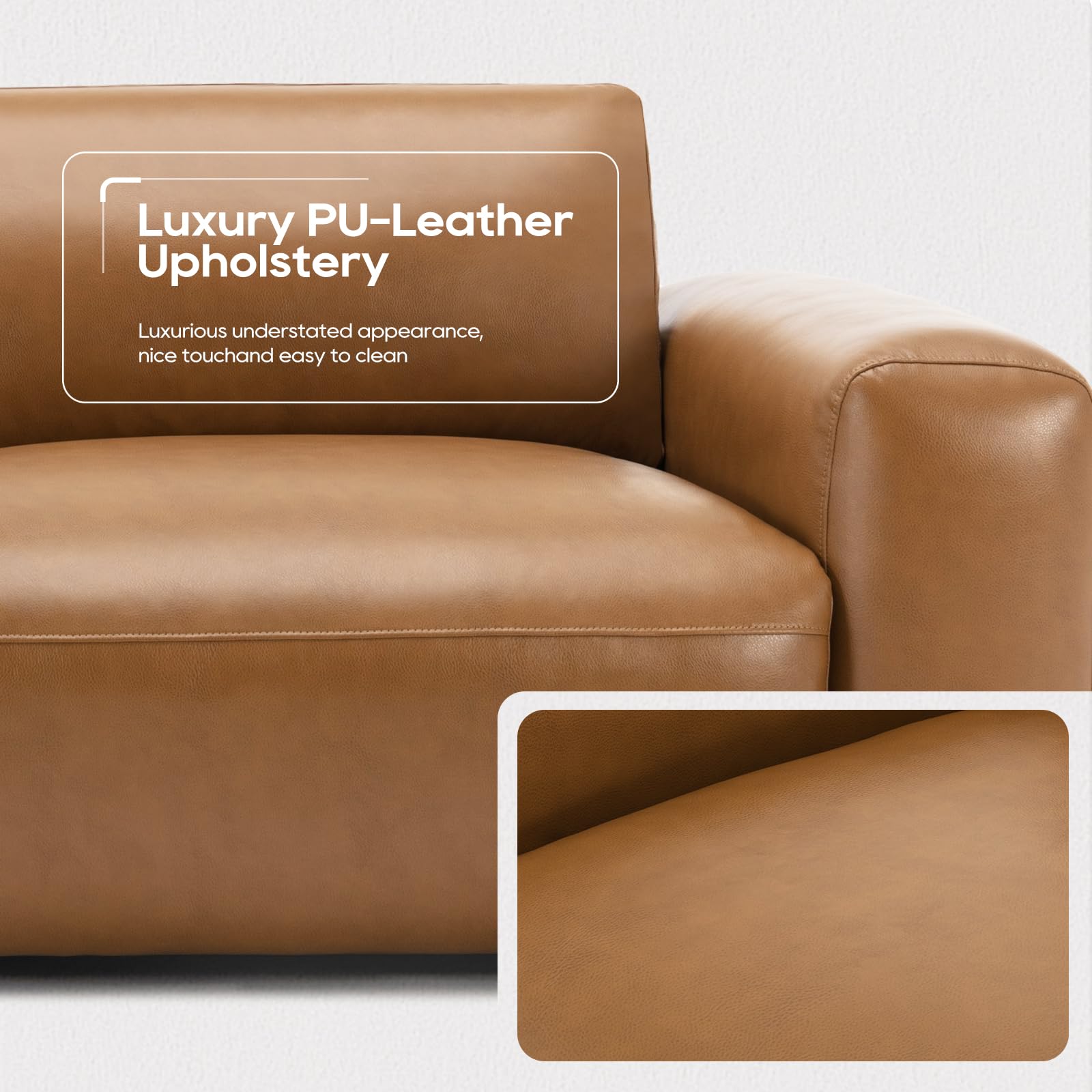 COLAMY 3882, PU Leather Sofa