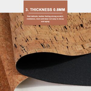 Wood-Patterned Cork Fabric Sheet Sized 23" x 53" (60x135cm), Ideal for Creating DIY Projects Like Wallets, Bags, and Shoes