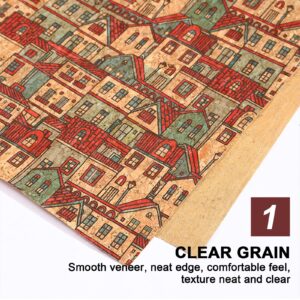 Cork Fabric Sheet 23" x 53" (60x135cm) - Wood Grain Leather Fabric Bundle for Wallets Bags Shoes - DIY Craft Project Patchwork