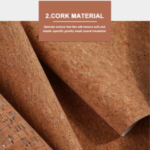 Wood-Patterned Cork Fabric Sheet Sized 23" x 53" (60x135cm), Ideal for Creating DIY Projects Like Wallets, Bags, and Shoes