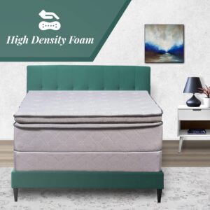 Nutan 13" Foam Encased Soft Mattress with Box Spring, Comfortable Pillow Top Mattresses Provide Complete Body Support and Maintain Sleeping Posture, Grey, Full XL