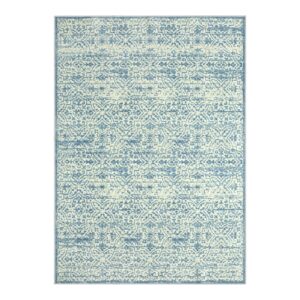 Lahome Blue 5x7 Area Rugs for Living Room Bedroom Aesthetic, Machine Washable Area Rugs 5x7 Non Slip Boho Area Rug Blue Carpet Indoor Rug for Office Dining Table Living Room(5'x7', Blue)