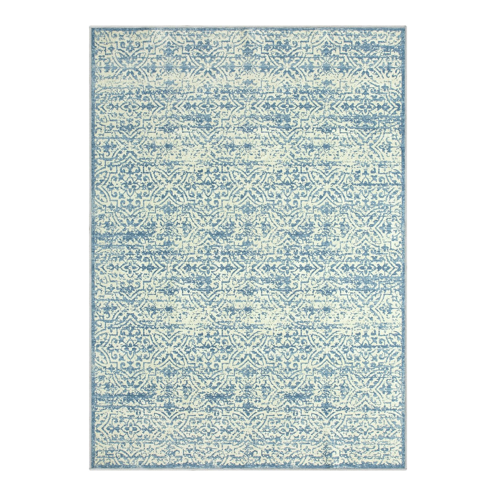 Lahome Blue 5x7 Area Rugs for Living Room Bedroom Aesthetic, Machine Washable Area Rugs 5x7 Non Slip Boho Area Rug Blue Carpet Indoor Rug for Office Dining Table Living Room(5'x7', Blue)