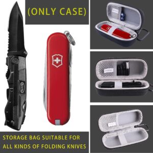 JINMEI Hard EVA Carrying Case Compatible with RoverTac Pocket Knife/Titorld Pocket Knife Multitool/ZAVIT/RoverTac Folding Knife, Victorinox Swiss Army SD Pocket Knife case(Only Case).