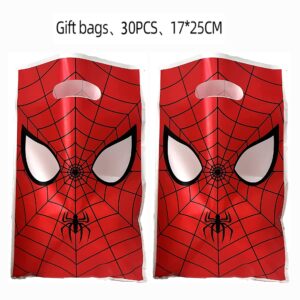 ELODEK 30pcs Spiderman Birthday Party Gift Bags Candy Bags Goody Bags Spiderman Birthday Party Supplies Decorations (7)