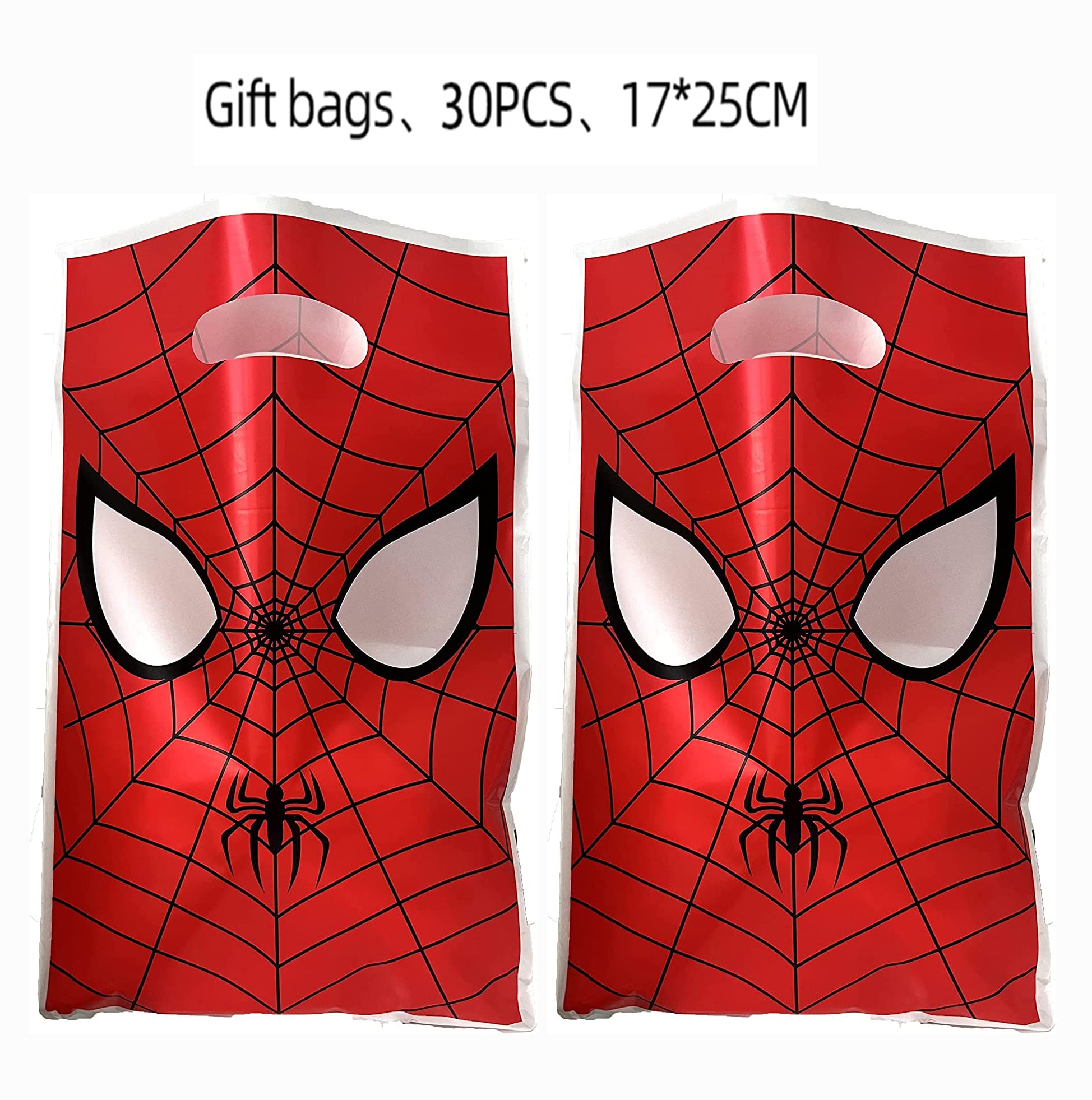 ELODEK 30pcs Spiderman Birthday Party Gift Bags Candy Bags Goody Bags Spiderman Birthday Party Supplies Decorations (7)