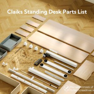 Claiks Standing Desk with Drawers, Adjustable Stand Up Electric Standing Desk Adjustable Height, Sit Stand Desk with Storage Shelf and Splice Board, 59 Inch, Natural