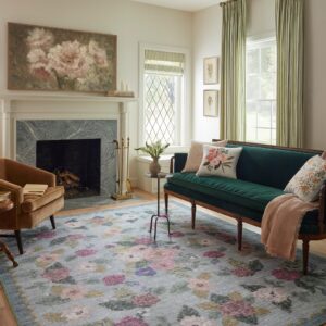 Loloi Rifle Paper Co. x Rosa Sky 7'-6" x 9'-6" Area Rug