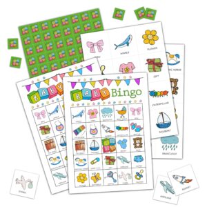 ycyfckdr baby shower bingo cards, baby shower games, baby shower decorations, bingo game for adults, gender reveal party, outdoor indoor games - 24 game cards (d01)