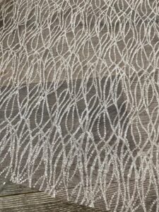 glitter wave lace fabric by the yard - perfect for wedding decorations, bridal shower, wedding tablecloth - glitter veil, and elegant crafts - 58 inch - 1 yard (silver white)